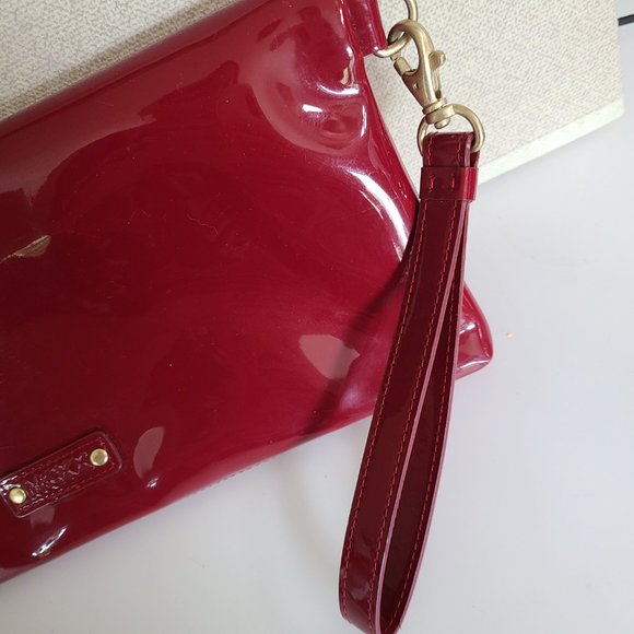 Mexx Patent Red Clutch - Flat Purse with Wristlet - Picture 4 of 5